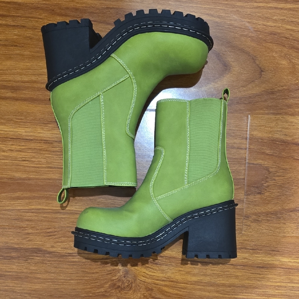 Dolls Kill Lime Green Heeled Boots